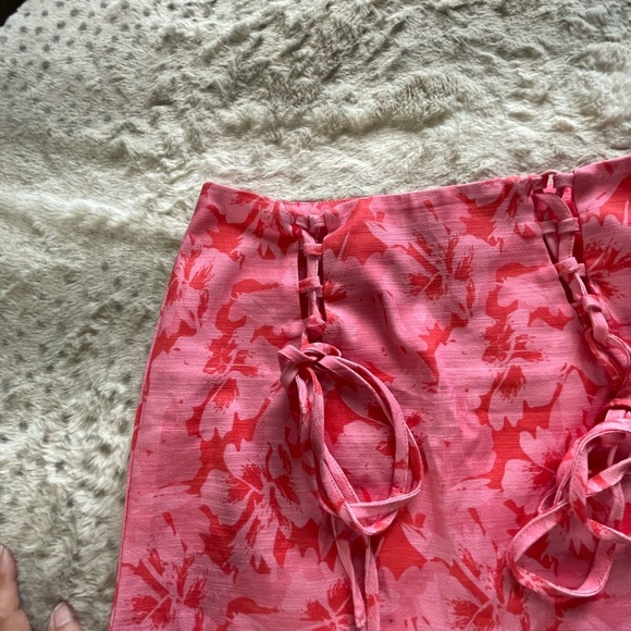 Peppermayo Exclusive - Take A Sip Tie Mini Skirt - Cherry Blossom - Picture 4 of 8